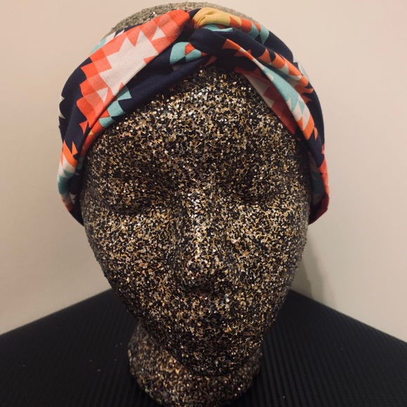 Colorful Aztec Print Turban Style Head Band - Picture 3 of 7
